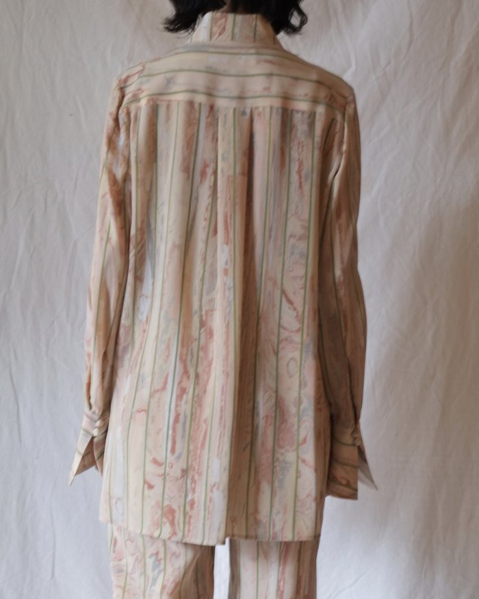 Mame Kurogouchi：Marble Print Silk Shirt - BEIGE - ORANN 通販サイト