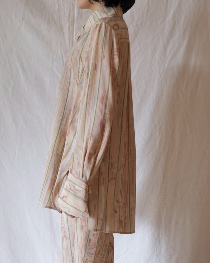 Mame Kurogouchi：Marble Print Silk Shirt - BEIGE - ORANN 通販サイト