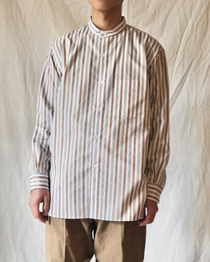 Cristaseya：MAO SHIRT - NOISETTE/WHITE STRIPES - ORANN 通販サイト