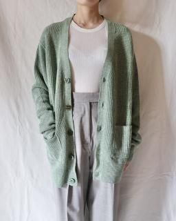 Ernie PaloLINEN RIB CARDIGAN - MINT