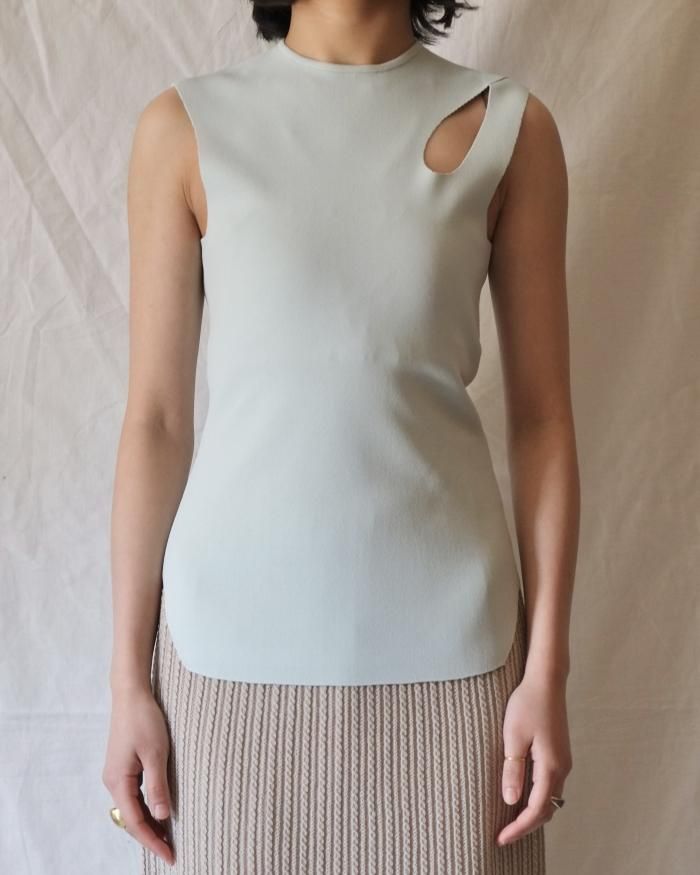 Mame Kurogouchi：Hole Knitted Top - PALE GREEN - ORANN 通販サイト