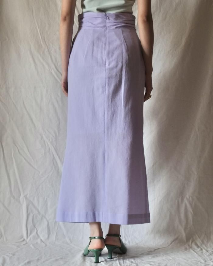 Mame Kurogouchi:Crepe Hole High Waisted Skirt - PURPLE - ORANN ...
