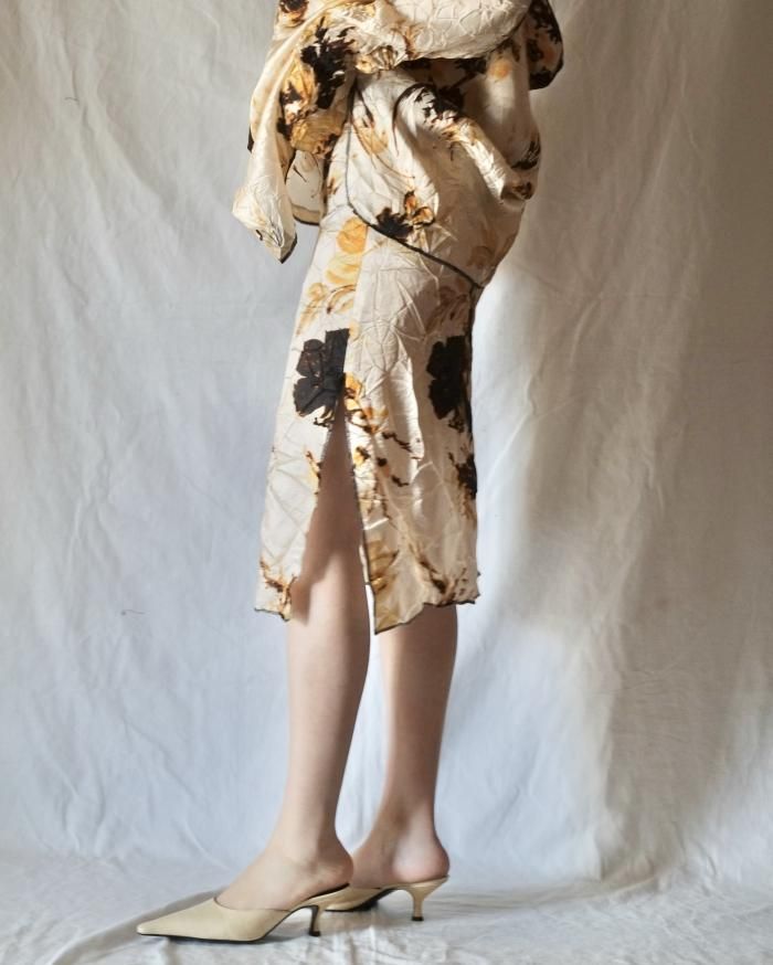 KWAIDAN EDITIONS : CRUMPLED FLUID SLIP SKIRT - ORANN 通販サイト KWAIDAN EDITIONS : CRUMPLED FLUID SLIP SKIRT - ORANN 通販サイト