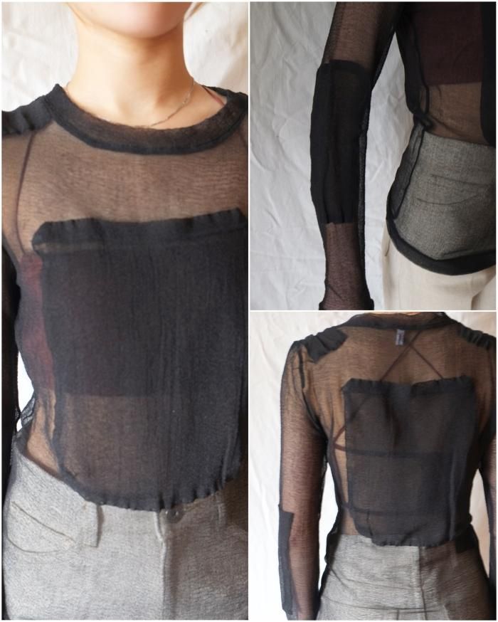 FUMIKA UCHIDA: TACTICAL POCKET MESH LONG-SLEEVE TOP - BLACK FUMIKA UCHIDA: TACTICAL POCKET MESH LONG-SLEEVE TOP - BLACK