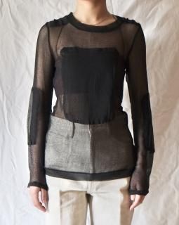 FUMIKA UCHIDATACTICAL POCKET MESH LONG-SLEEVE TOP - BLACK