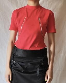 FUMIKA UCHIDASHORT SLEEVE HIGH LEG BODY - RED