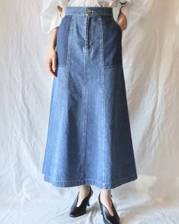 Mame Kurogouchi：Trapeze Denim Skirt - BLUE
