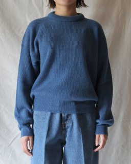 CristaseyaPADDED COLLAR CASHMERE SWEATER - BLUE