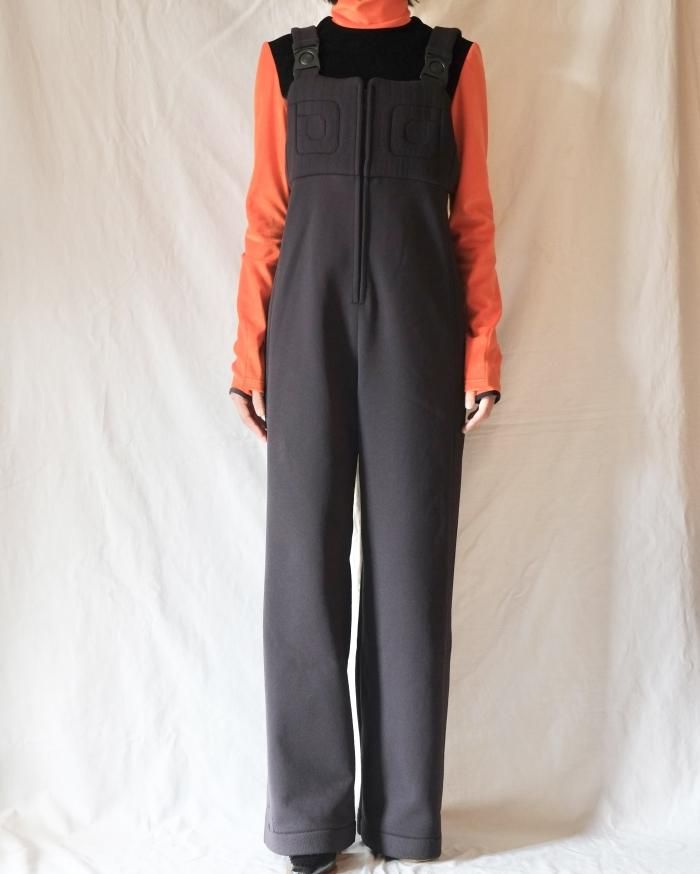 Mame Kurogouchi:Jomon Pattern Knitted Overalls - BLACK Mame Kurogouchi:Jomon Pattern Knitted Overalls - BLACK
