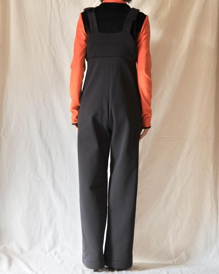 Mame Kurogouchi:Jomon Pattern Knitted Overalls - BLACK Mame Kurogouchi:Jomon Pattern Knitted Overalls - BLACK