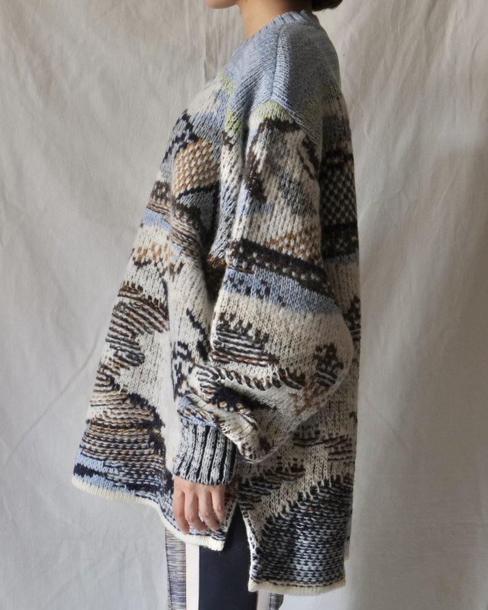 Mame Kurogouchi：Spring Knitted Pullover - BLUE - ORANN 通販サイト