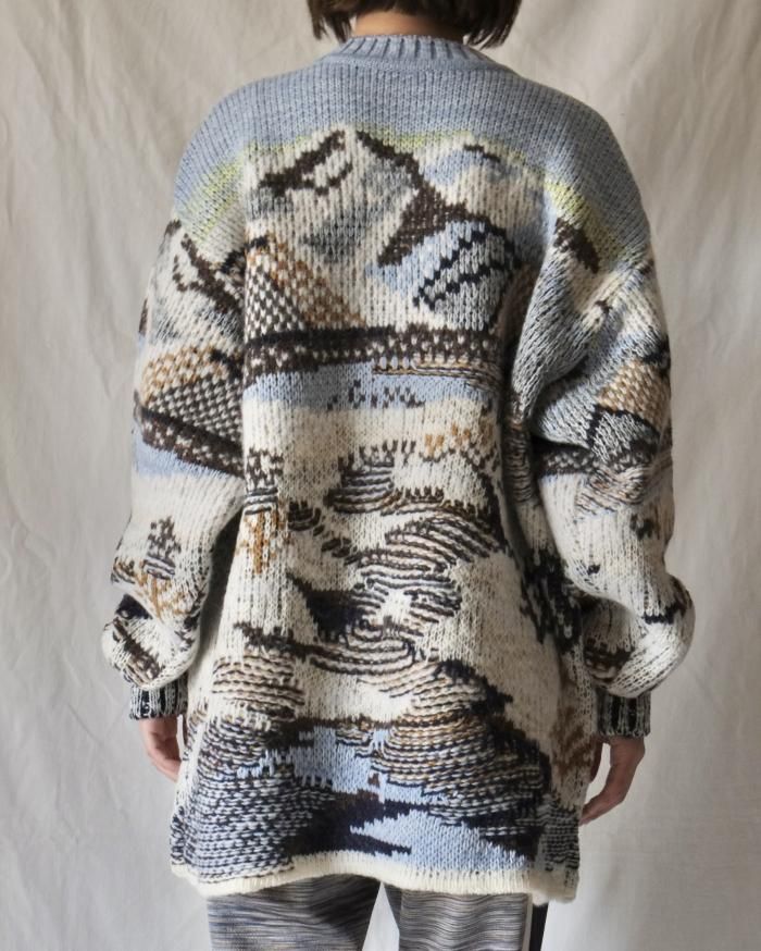 Mame Kurogouchi:Spring Knitted Pullover - BLUE - ORANN 通販サイト Mame Kurogouchi:Spring Knitted Pullover - BLUE - ORANN 通販サイト