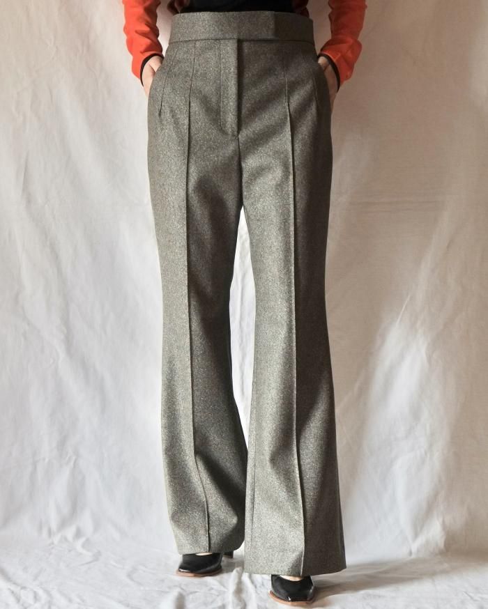 mame Melange Flannel Flared Trousers L/3-
