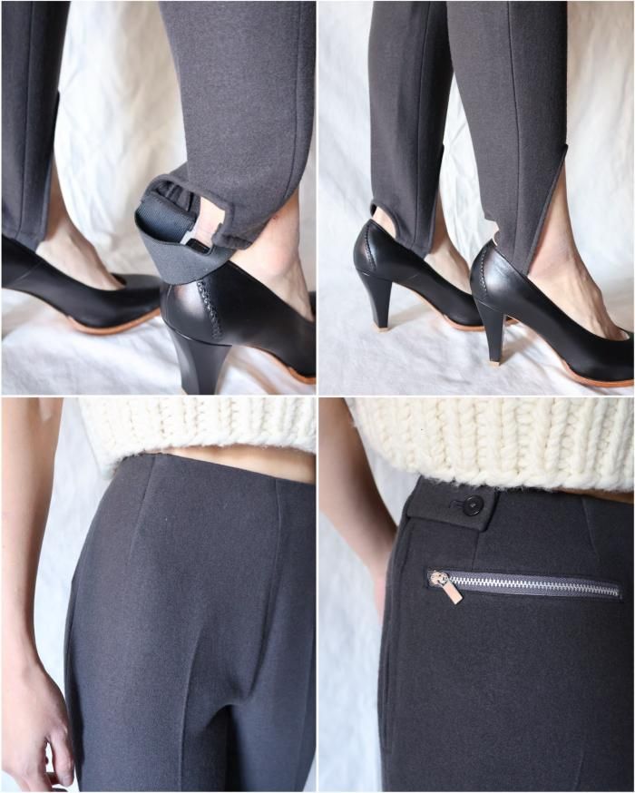 FUMIKA UCHIDA： STRETCH W-FACE STIRRUPS - ASPHALT - ORANN