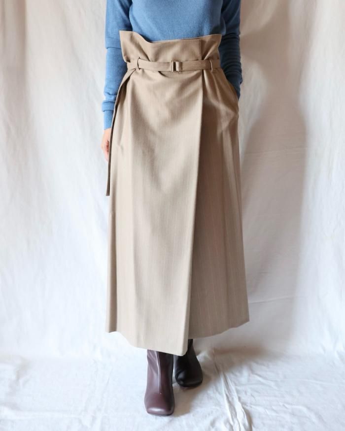 Ernie Palo：BELTTED WRAP SKIRT - BEIGE - ORANN ONLINE SHOP