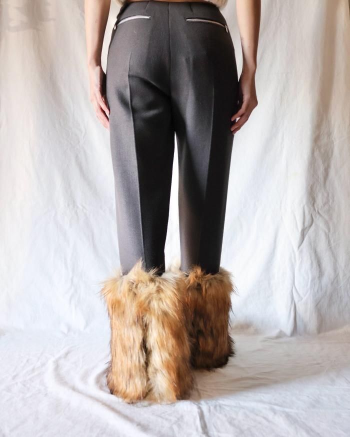 FUMIKA UCHIDA: FAUX FUR BOOTS COVER - COYOTE - ORANN ONLINE FUMIKA UCHIDA: FAUX FUR BOOTS COVER - COYOTE - ORANN ONLINE