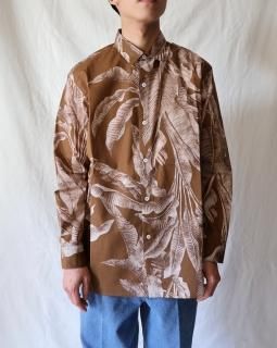 CristaseyaOVERSIZED CLASSIC COLLAR SHIRT - BROWN LEAVES