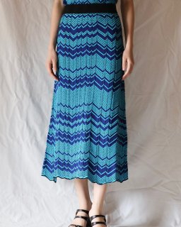 WALES BONNERPALM KNIT SKIRT- GREEN&BLUE