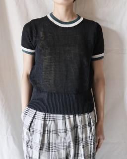 Ernie PaloMESH KNIT TEE - BLACK