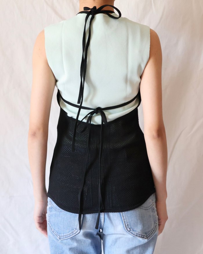 Mame Kurogouchi：Openwork Lace-up Knitted Top - BLACK - ORANN 通販サイト