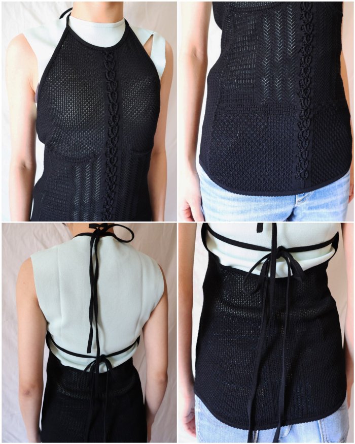 Mame Kurogouchi：Openwork Lace-up Knitted Top - BLACK - ORANN 通販サイト