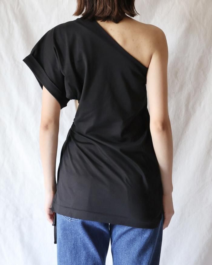 FUMIKA UCHIDA：　JERSEY ONE-SHOULDER TOP - BLACK - ORANN 通販サイト