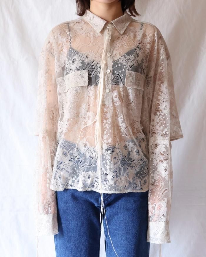 Midorikawa：LACE SHIRT - IVORY - ORANN 通販サイト