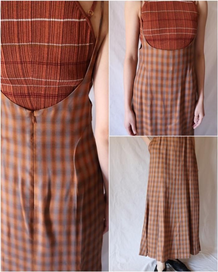 Mame Kurogouchi:Linen Mix Ombre Check Camisole Dress Mame Kurogouchi:Linen Mix Ombre Check Camisole Dress