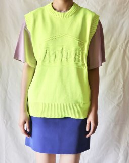 AriesRecycled Reverse Knit Temple Sweater Vest - SAFETY YELLOW
