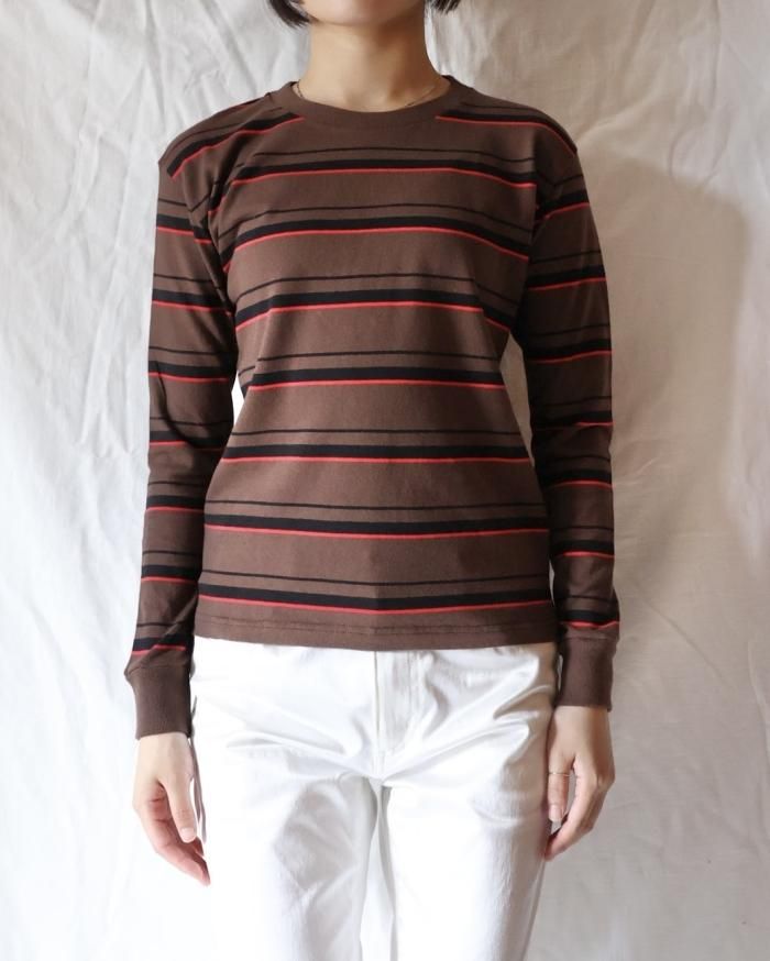 FUMIKA UCHIDA： BORDER LONG SLEEVE TIGHT TOP - BROWN - ORANN 通販