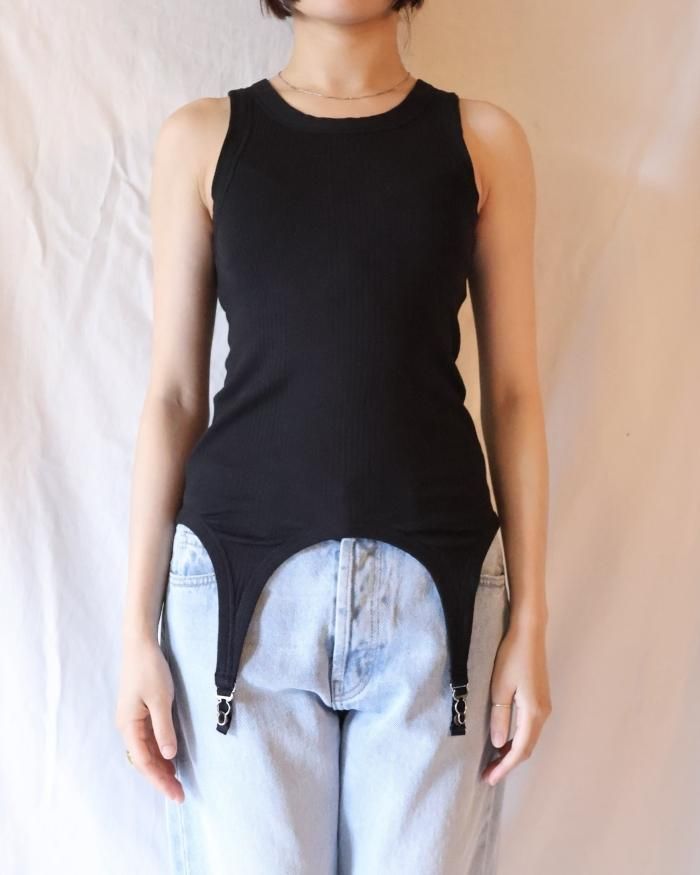 フミカウチダ NEEDLE DRAWING GARTER TANKTOP