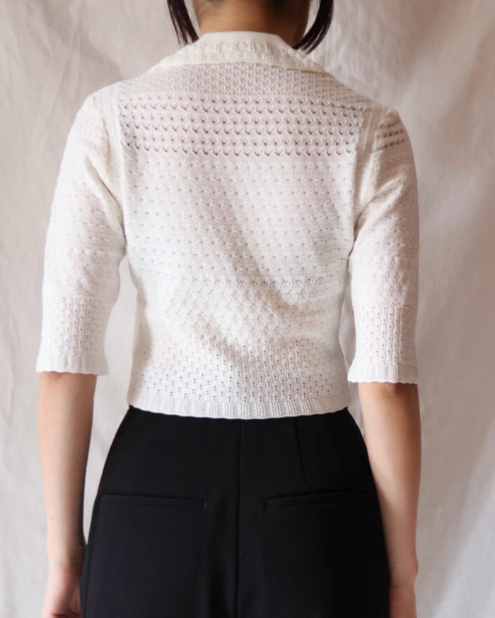 Mame Kurogouchi：Lace Knitted Top - WHITE - ORANN 通販サイト