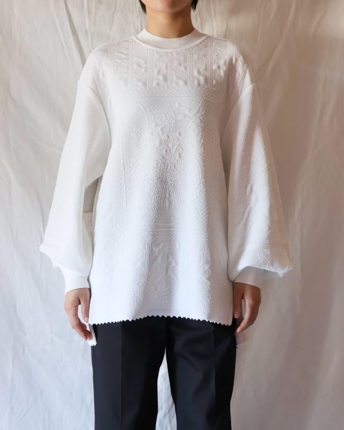 Mame Kurogouchi：Floral Jacquard Knitted Top - WHITE - ORANN 通販サイト