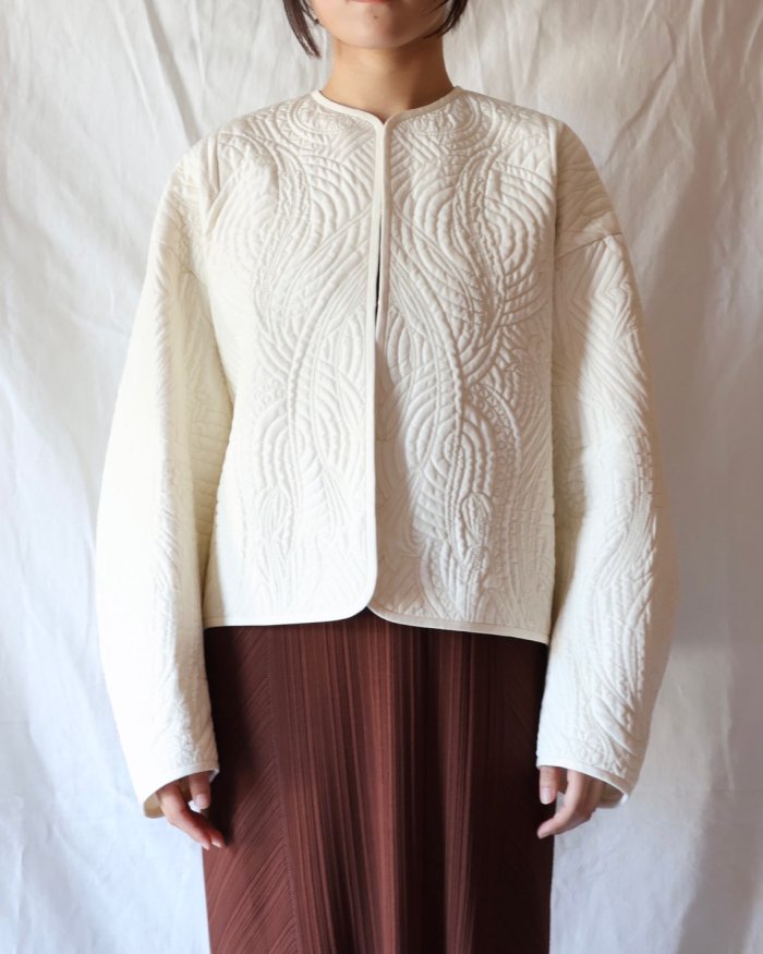 Mame Kurogouchi：Floral Quilted Silk Jacket - WHITE - ORANN 通販サイト