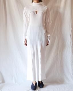 Mame KurogouchiRandom Ribbed Organic Cotton 2 way Dress - WHITE