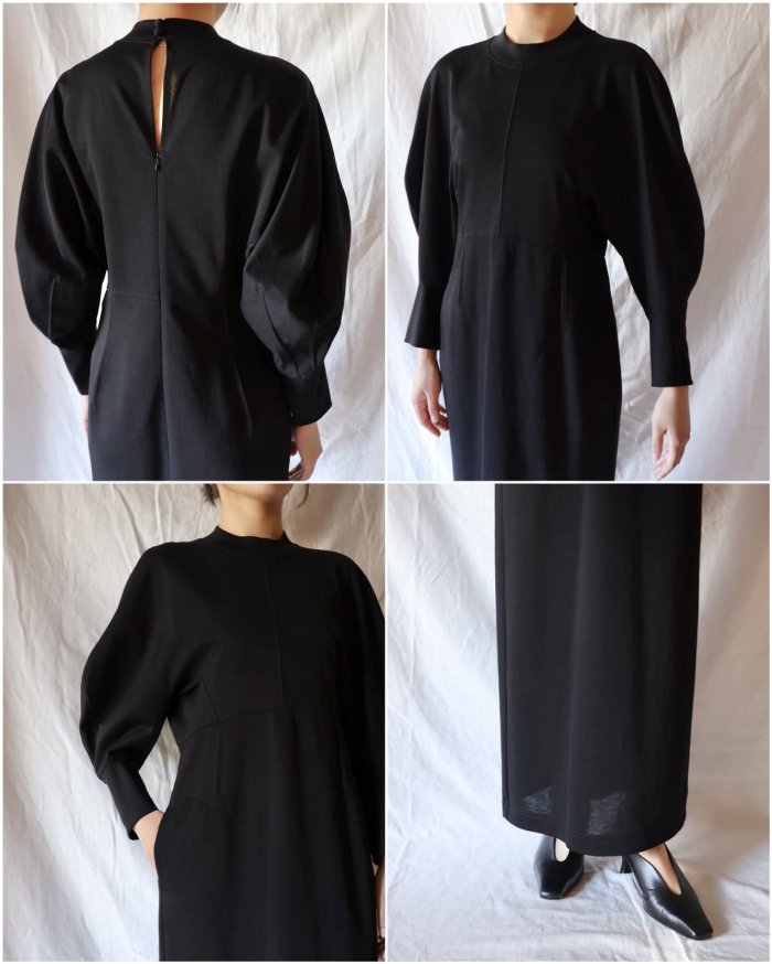 Mame Kurogouchi：Cotton Jersey Dress - BLACK - ORANN ONLINE SHOP