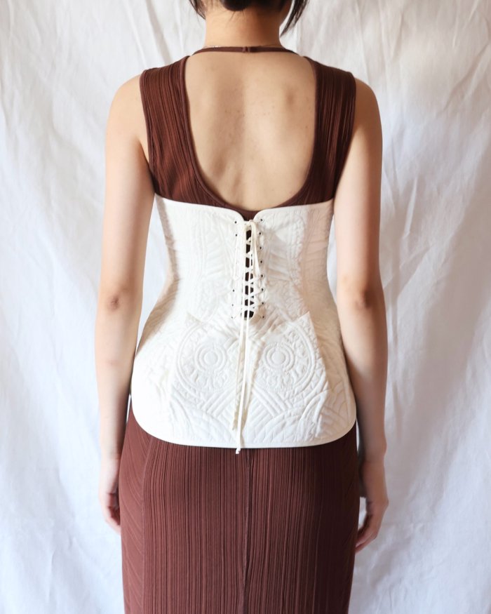 Mame Kurogouchi：Floral Quilted Silk Bustier - WHITE - ORANN 通販