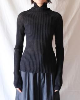 Christian WijnantsHIGH NECK RIB KNIT TOP - BLACK