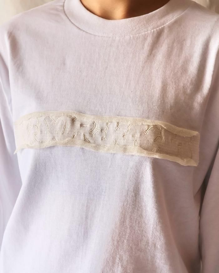 Midorikawa：NESM LOGO L/S TEE - WHITE×IVORY - ORANN ONLINE SHOP