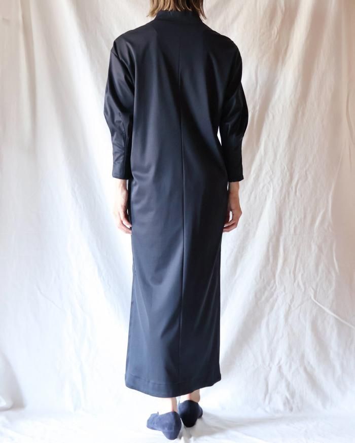 Mame Kurogouchi＞Mercerized Cotton High Neck Dress | MAKES