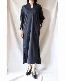 Mame KurogouchiMercerized Cotton V-neck Dress - NAVY