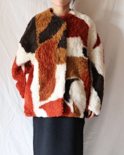 Mame KurogouchiSliver Knitted Fluffy Wool Jacket - BROWN