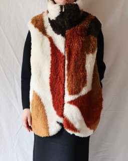 Mame KurogouchiSliver Knitted Fluffy Wool Vest - BROWN