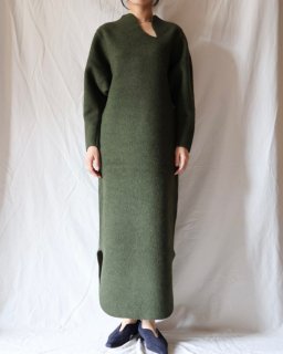 Mame KurogouchiWool Cashmere Frilled Knitted Dress - KHAKI