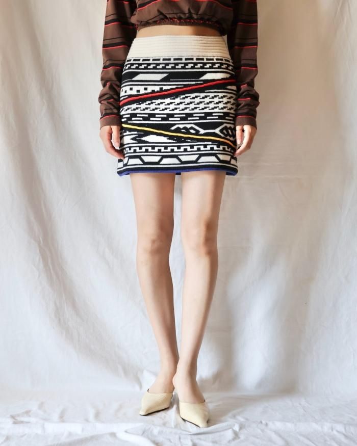 FUMIKA_UCHIDA JACQUARD KNITTED MINISKIRT