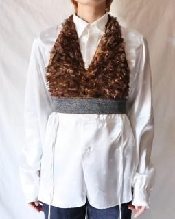 FUMIKA UCHIDAFRILL EMBROIDERED ORGANDY BRALETTE - BROWN