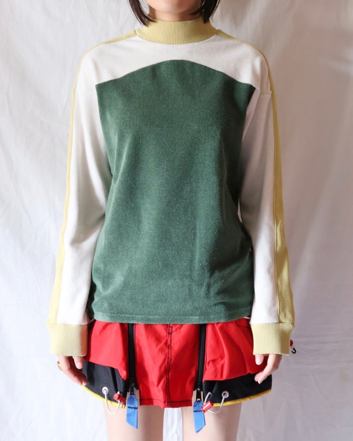 FUMIKA UCHIDA：　PILE SWITCHING ATHLETIC LONG SLEEVE TEE - GREEN/OFF  WHITE/LIME - ORANN 通販サイト