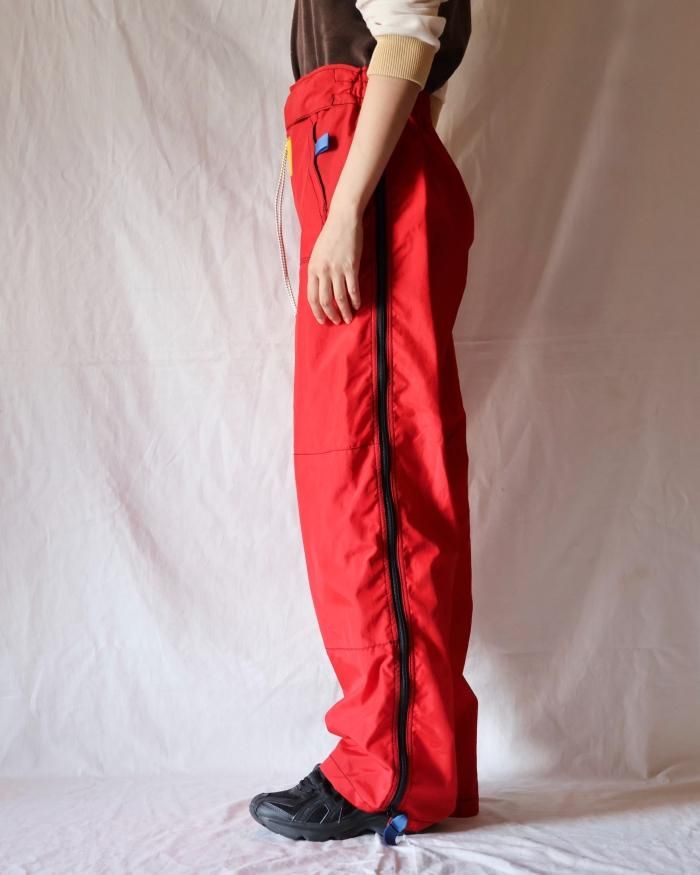 FUMIKA UCHIDA: NYLON DOUBLE KNEE OVERPATS - RED - ORANN FUMIKA UCHIDA: NYLON DOUBLE KNEE OVERPATS - RED - ORANN