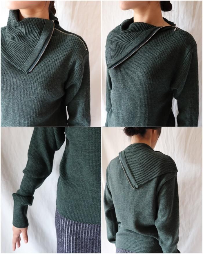pelleq ：TURTLE NECK WITH OPEN ZIP - FOREST - ORANN 通販サイト