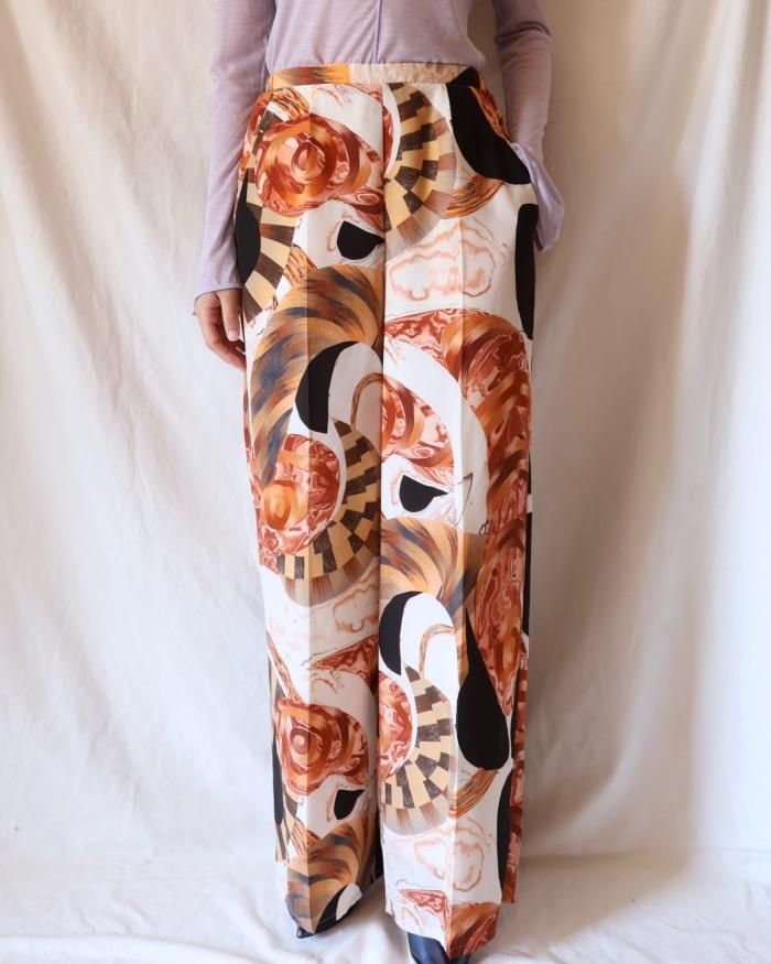 Mame Kurogouchi:Marble Print Trousers - WHITE - ORANN 通販サイト